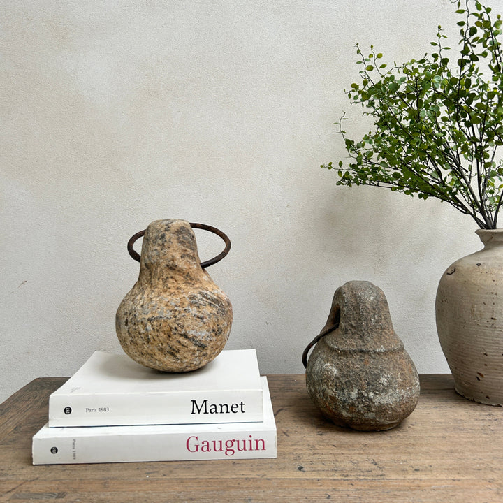 Antique Stone Ring Door Stop 