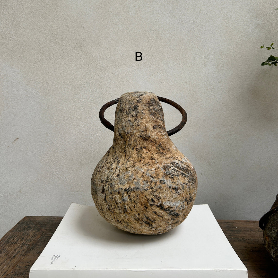 Antique Stone Ring Door Stop 