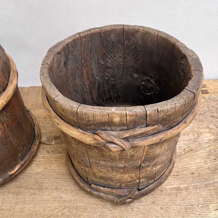 Antique Tibetan Wooden Bucket