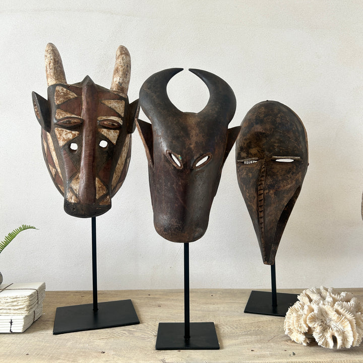 Antique West African tribal masks