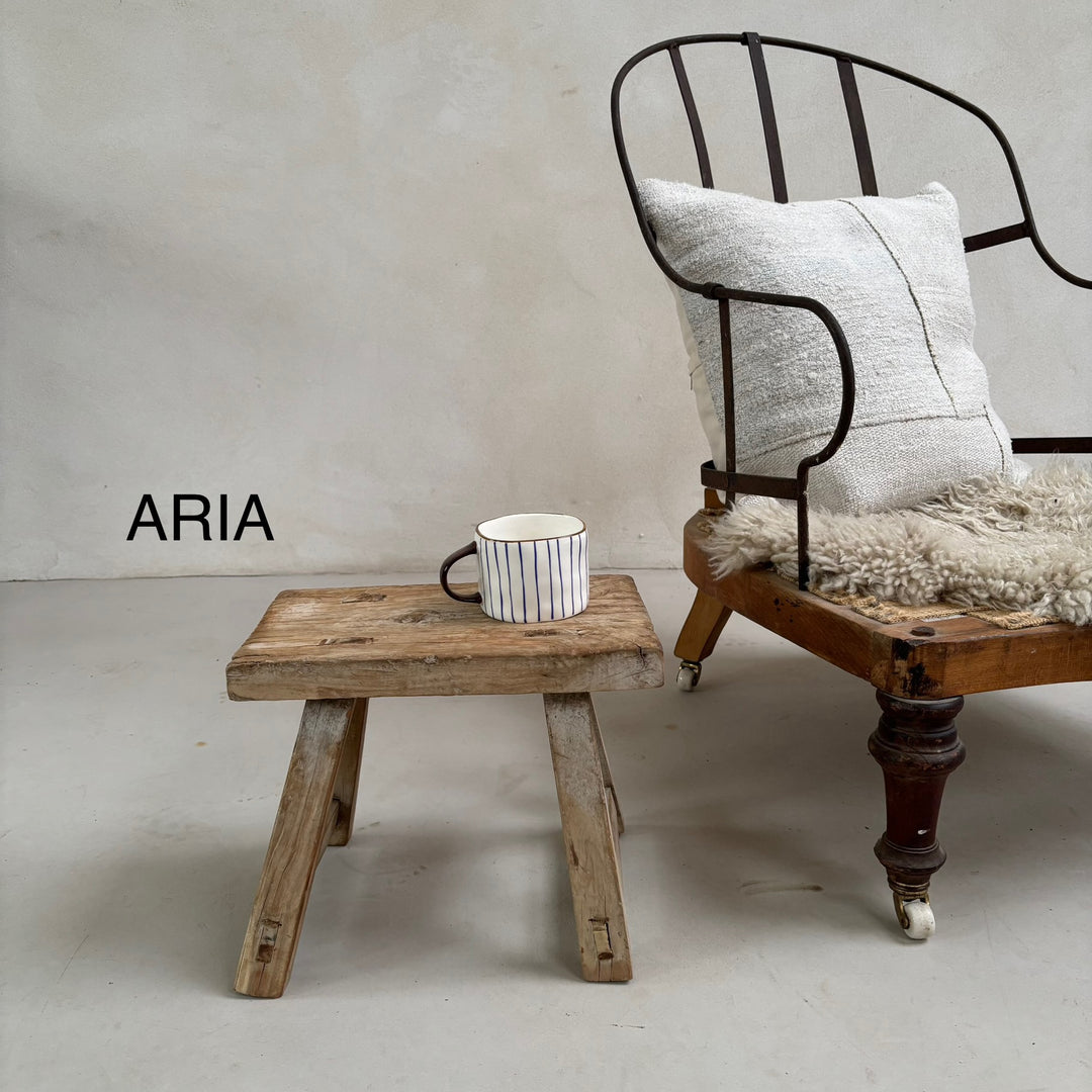 Antique Wooden Milking Stool - Extra Small Side Table