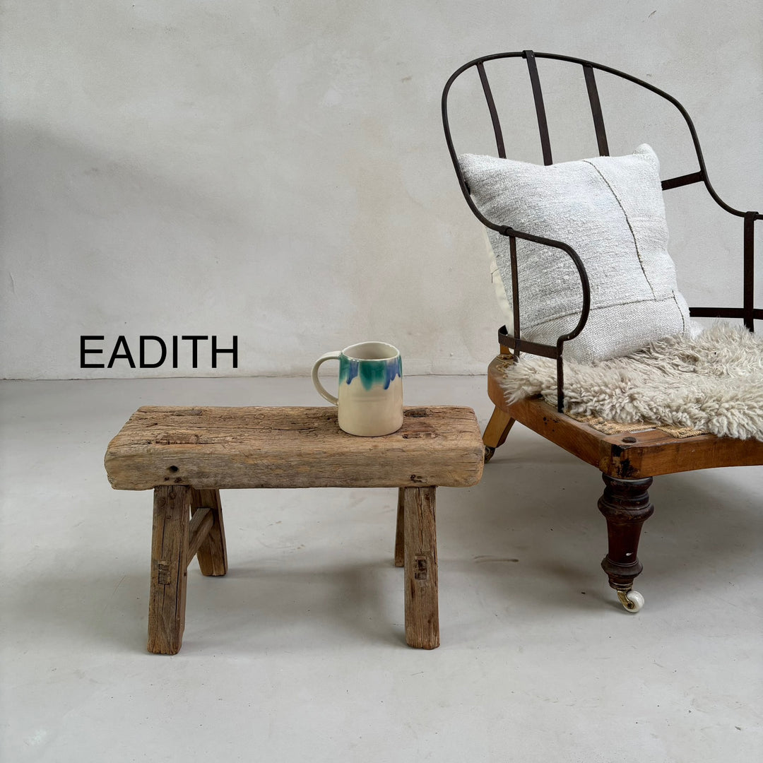 Antique Wooden Milking Stool - Extra Small Side Table