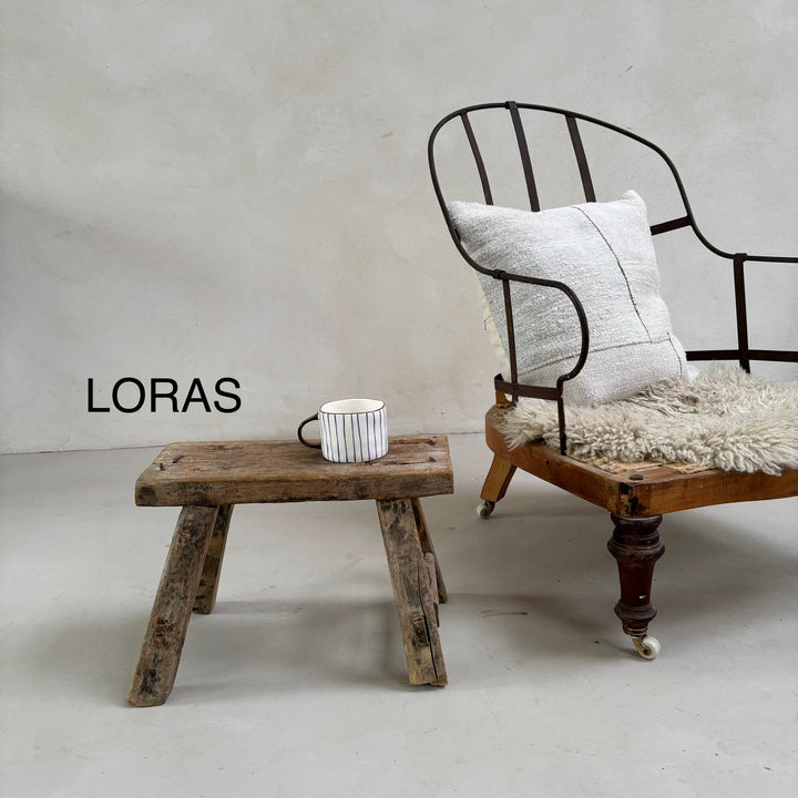 Antique Wooden Milking Stool - Extra Small Side Table 