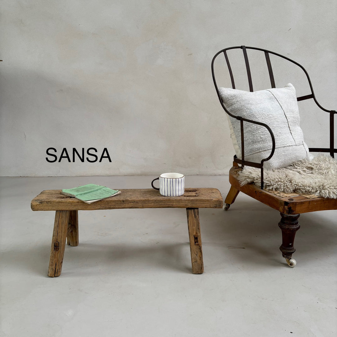 Antique Wooden Milking Stool - Extra Small Side Table 