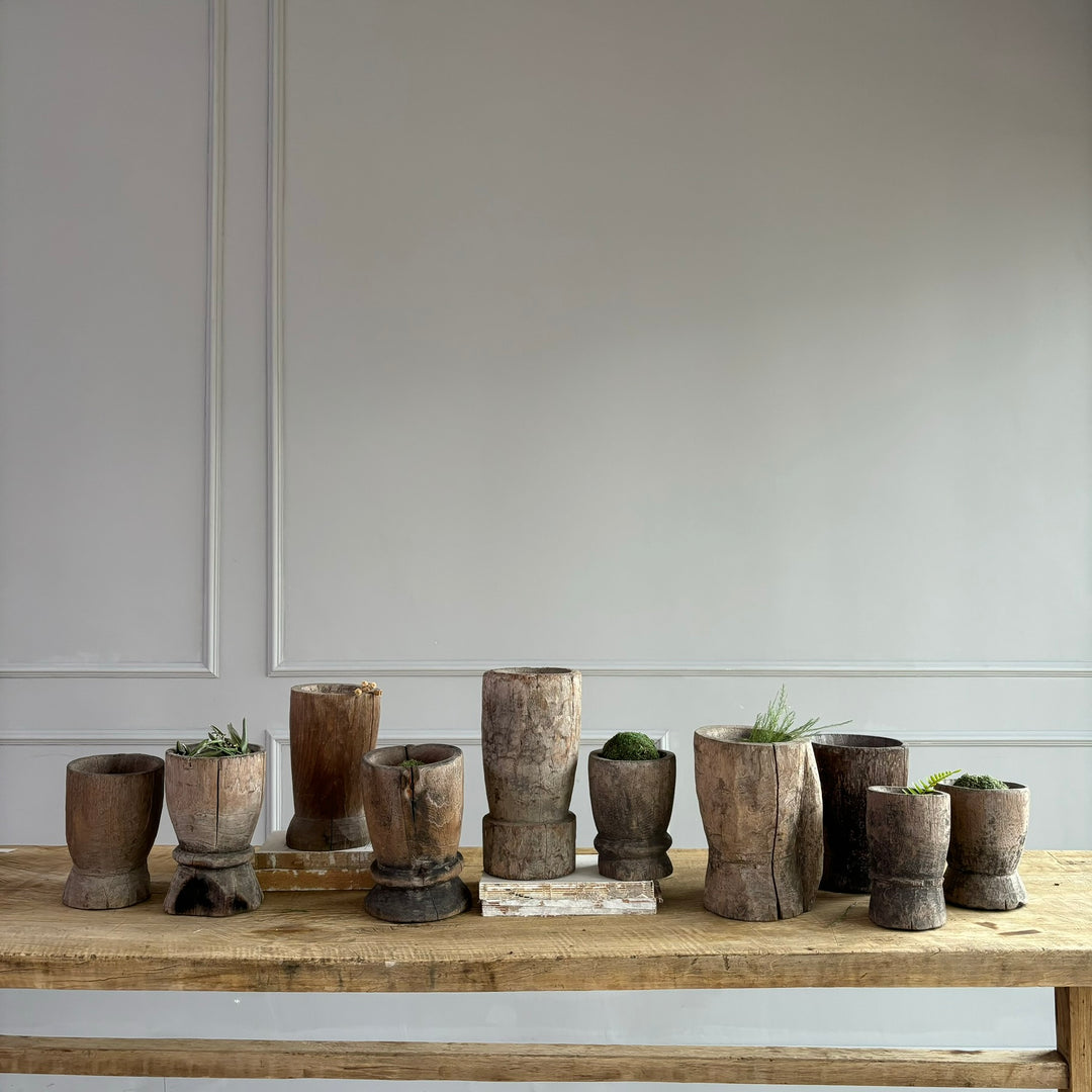 Antique Wooden Oak Mortar collection