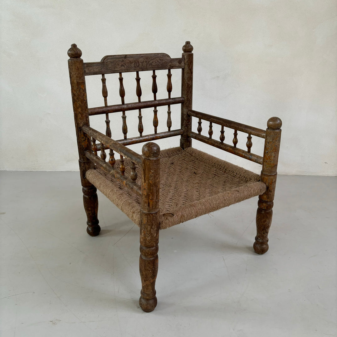 Antique Woven String Armchair | Emilou