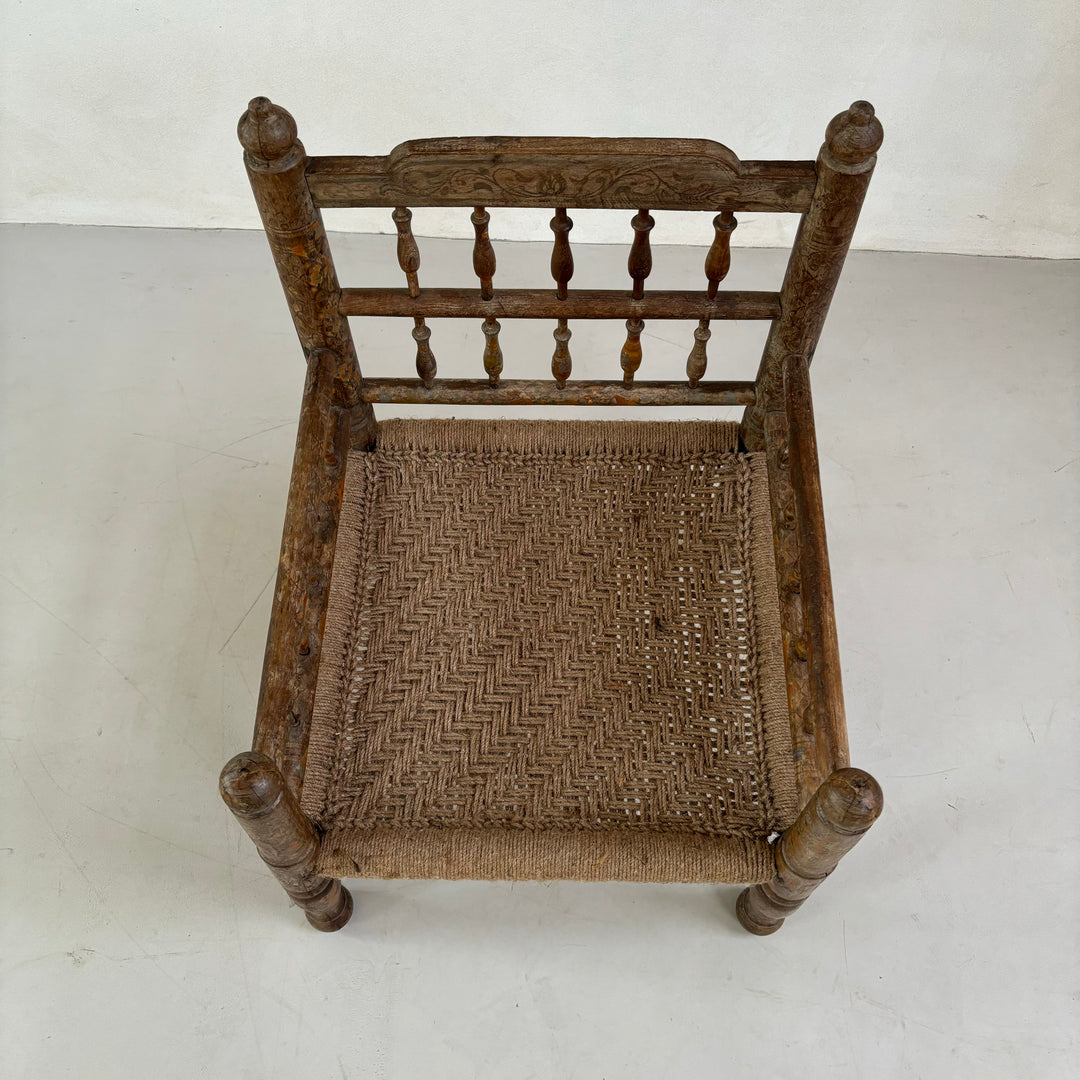 Antique Woven String Armchair | Emilou