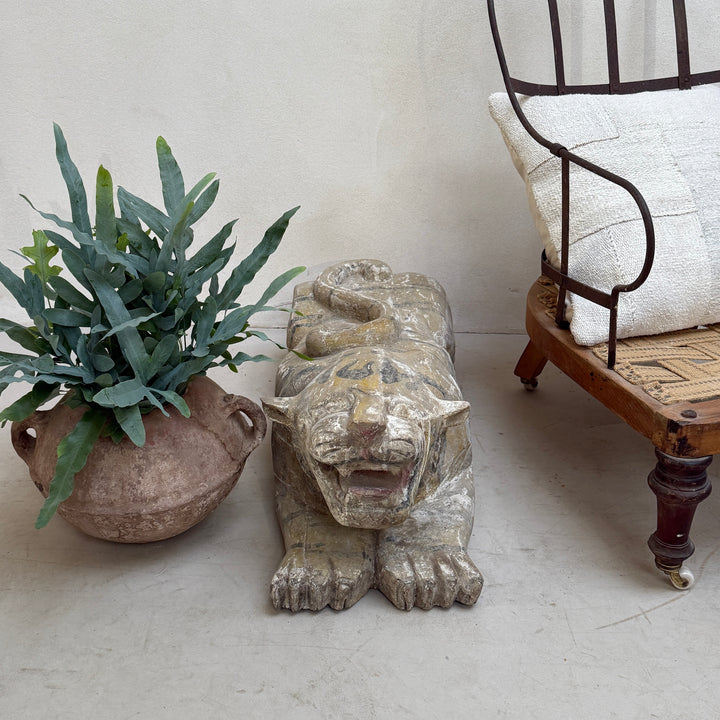 Antique carved wooden Tiger