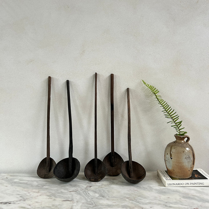 Antique coconut wooden spoons