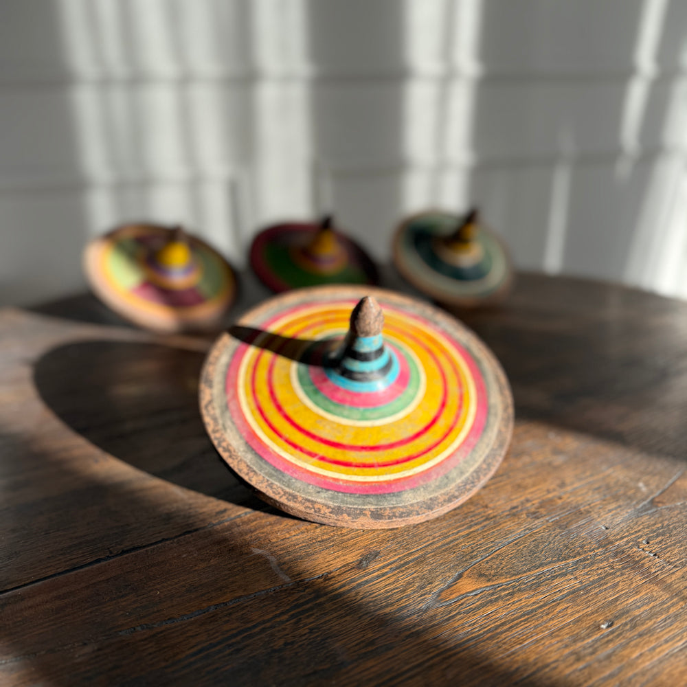 Antique colourful spinning top