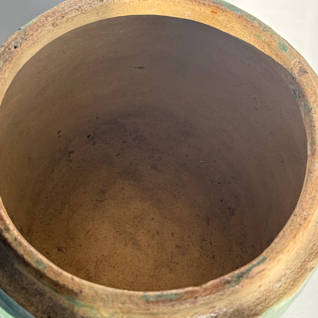 Antique jade coloured rice pot Small