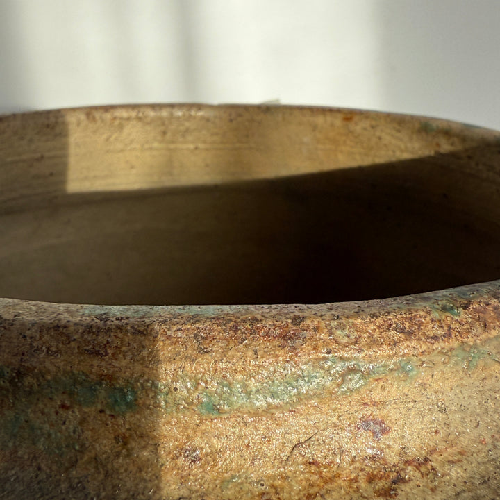 Antique jade coloured rice pot Small