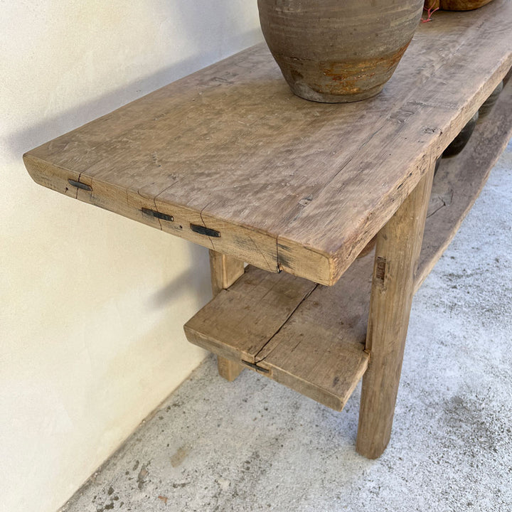 Antique large console table Caspian end detail