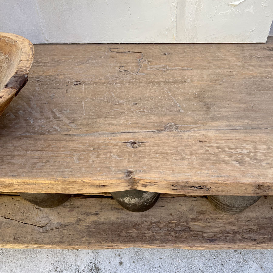 Antique large console table Caspian surface details