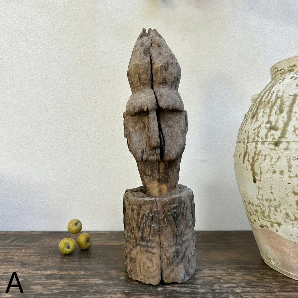 Antique primitive hand carved wooden statue | Eka