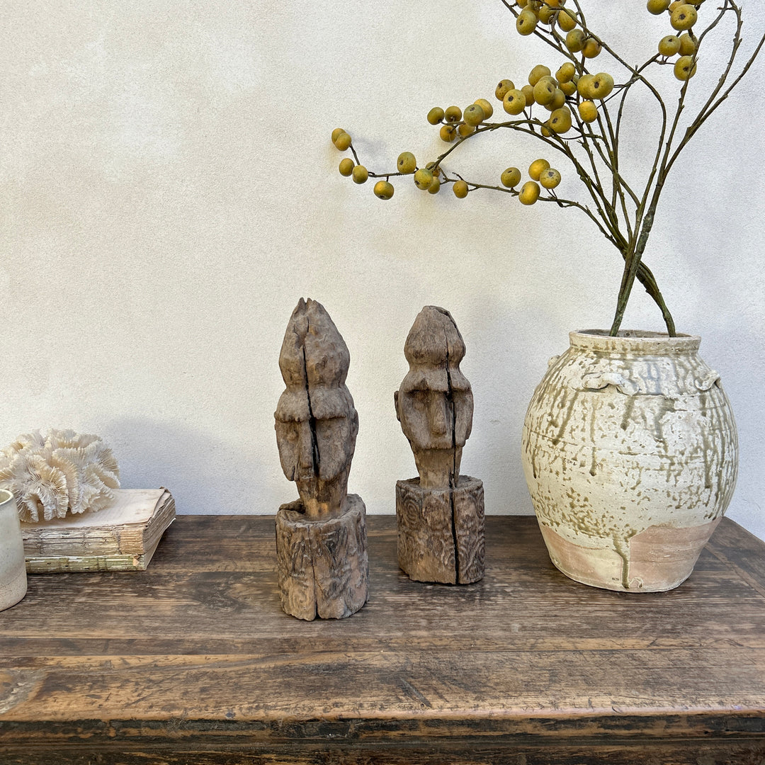 Antique primitive hand carved wooden statue | Eka