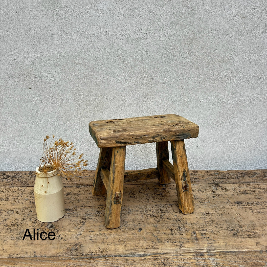 Antique rustic wood footstool (Select from photo)