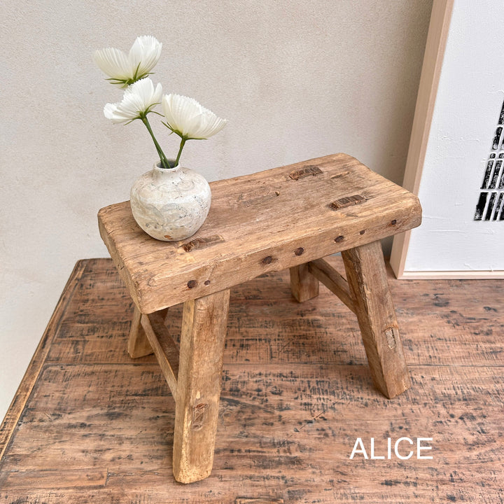 Antique rustic wood footstool (Select from photo)