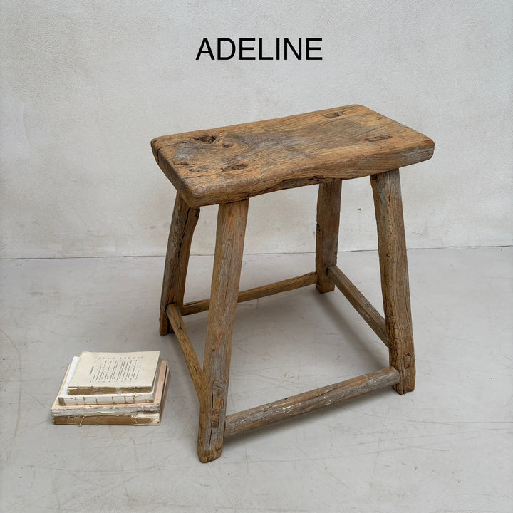 Antique rustic wood footstool (Select from photo)