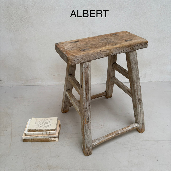 Antique rustic wood footstool (Select from photo)
