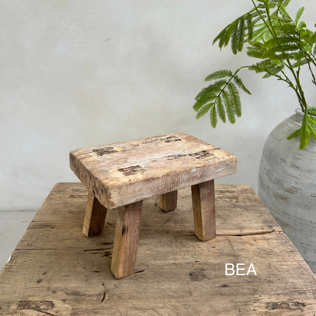 Antique rustic wood footstool (Select from photo) 