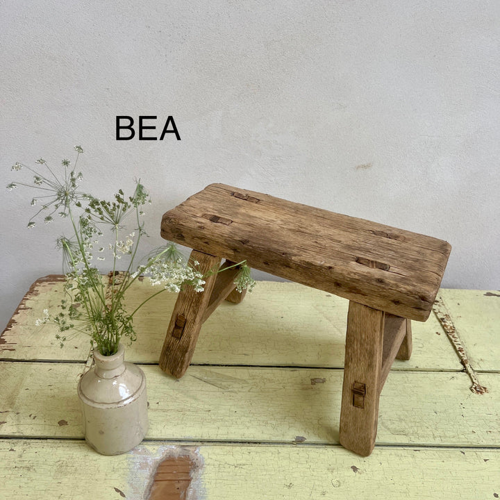 Antique rustic wood footstool (Select from photo)