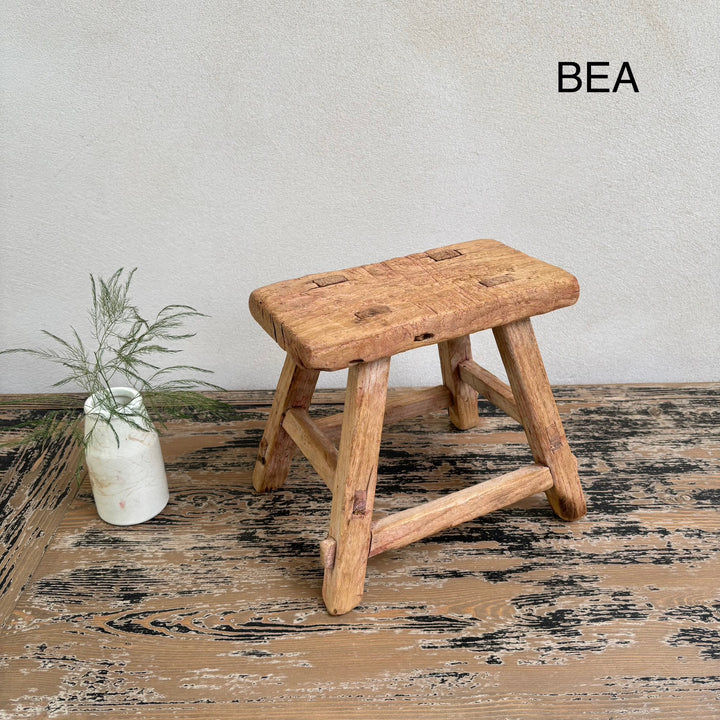 Antique rustic wood footstool (Select from photo)