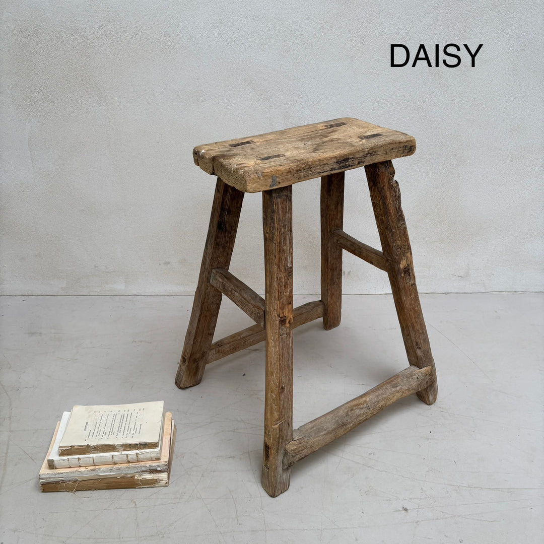 Antique rustic wood footstool (Select from photo) 