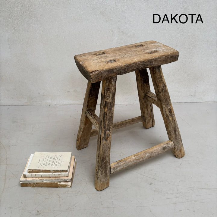 Antique rustic wood footstool (Select from photo)