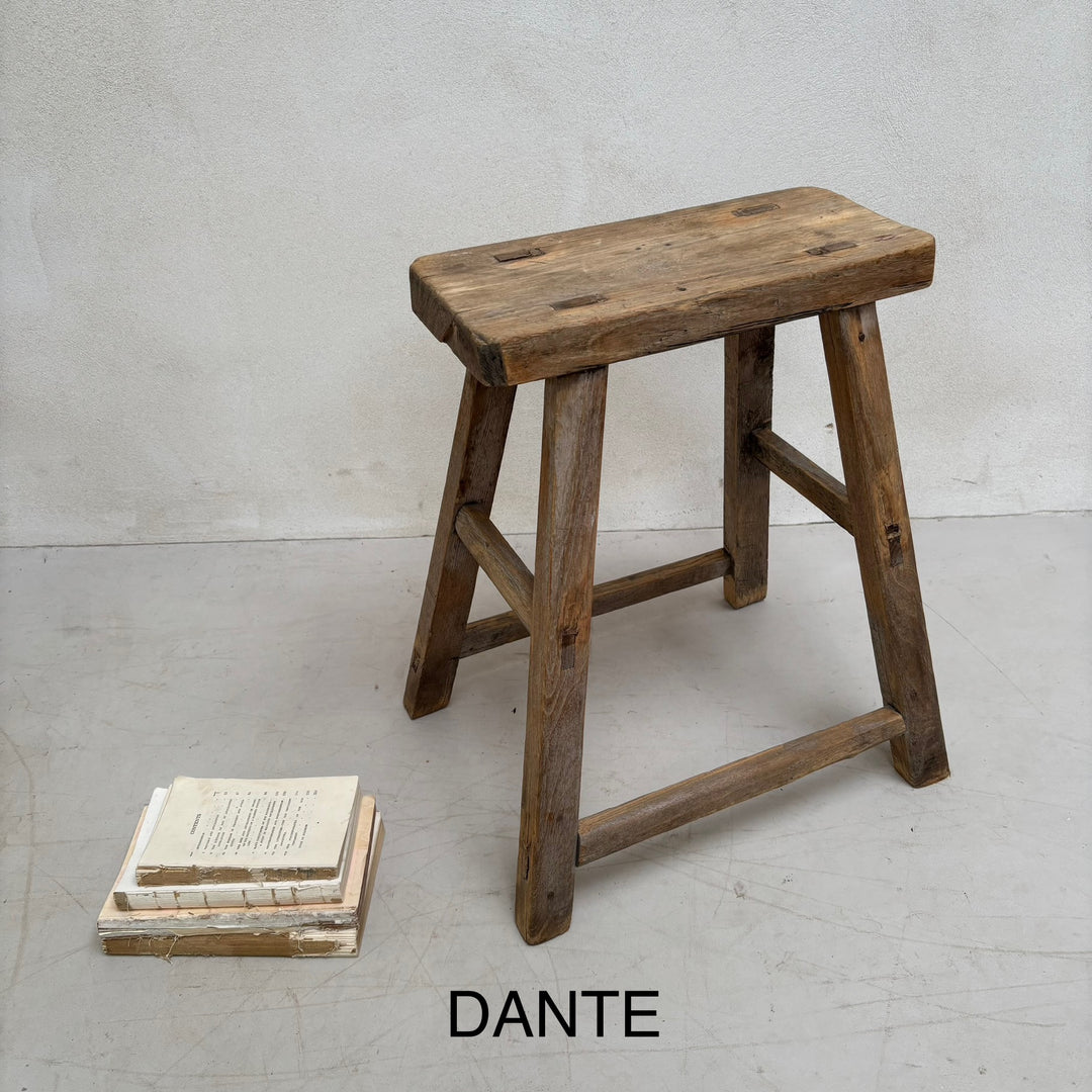 Antique rustic wood footstool (Select from photo)