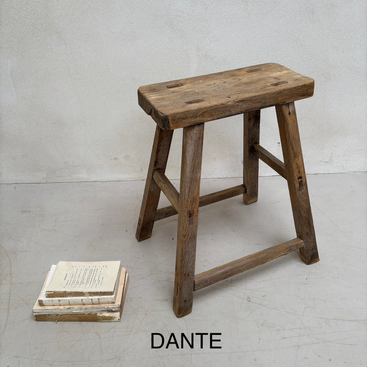 Antique rustic wood footstool (Select from photo)