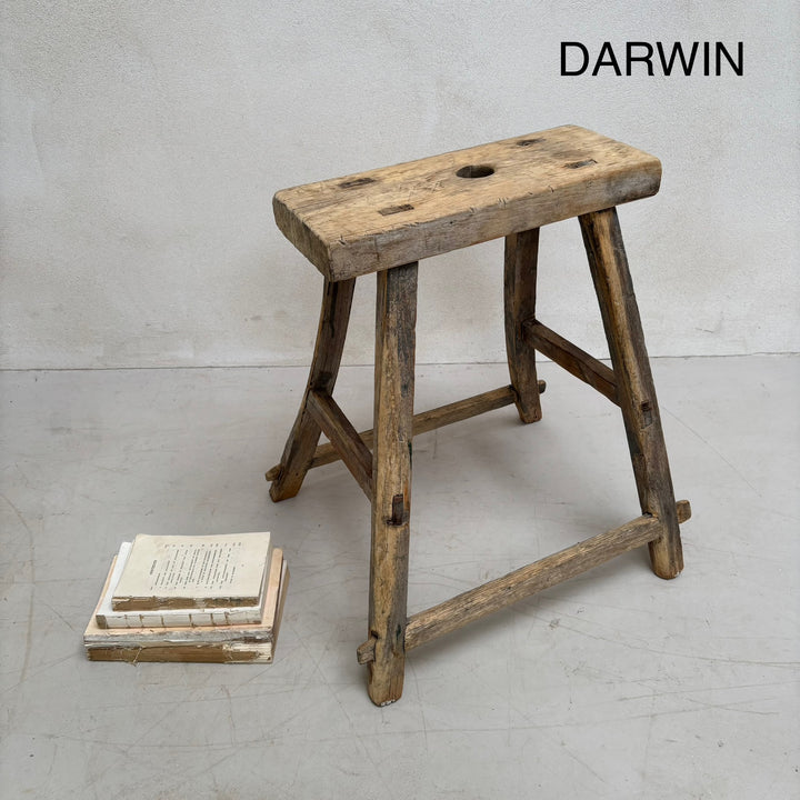 Antique rustic wood footstool (Select from photo) 