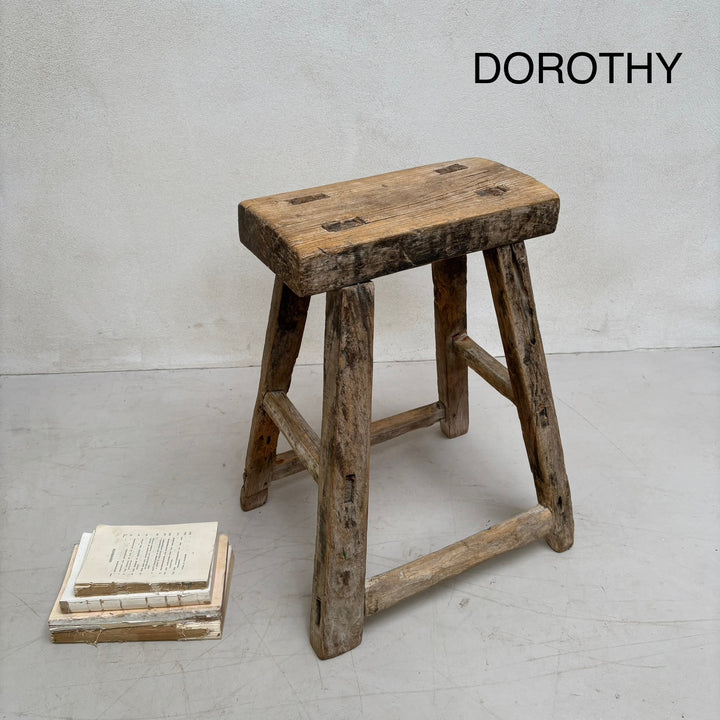 Antique rustic wood footstool (Select from photo)