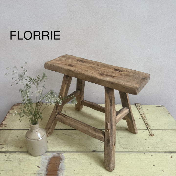 Antique rustic wood footstool (Select from photo)