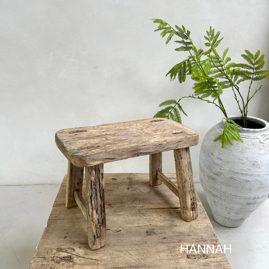 Antique rustic wood footstool (Select from photo)