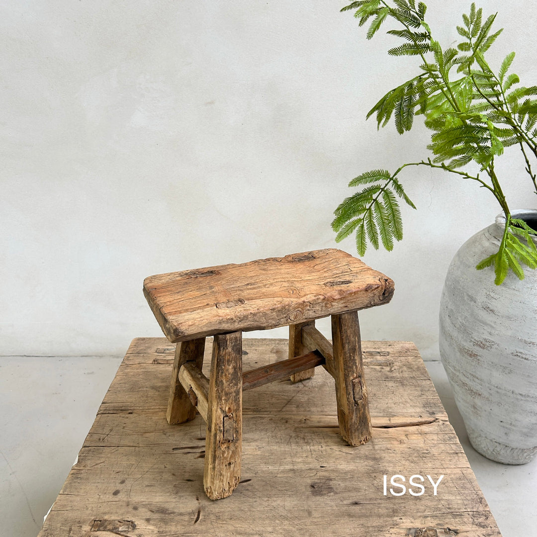 Antique rustic wood footstool (Select from photo)