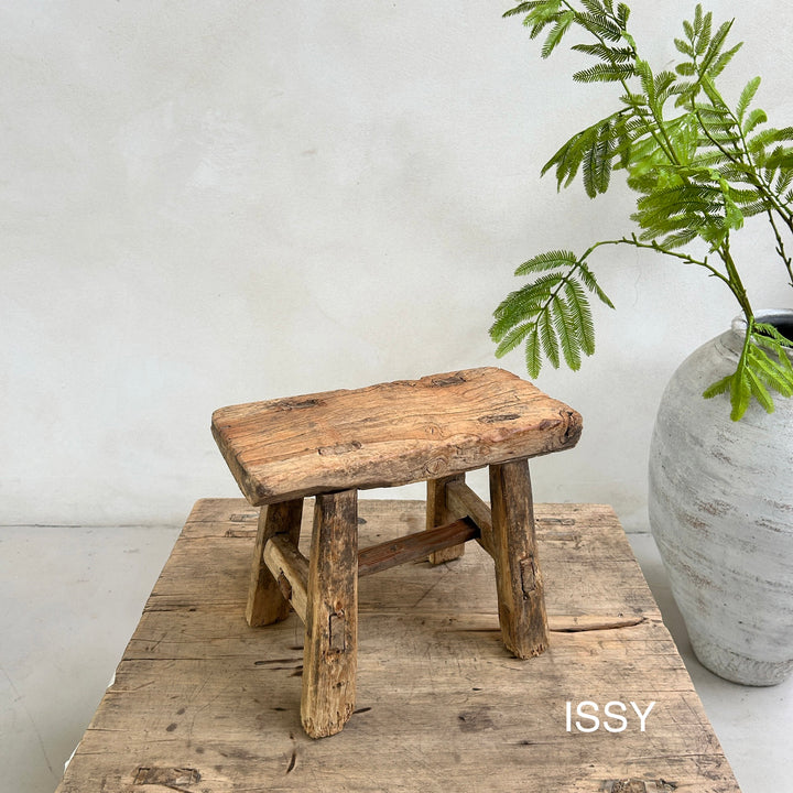 Antique rustic wood footstool (Select from photo)