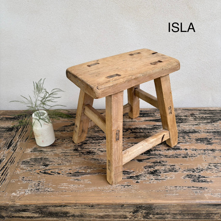 Antique rustic wood footstool (Select from photo)