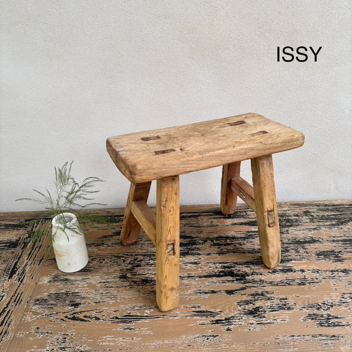 Antique rustic wood footstool (Select from photo)