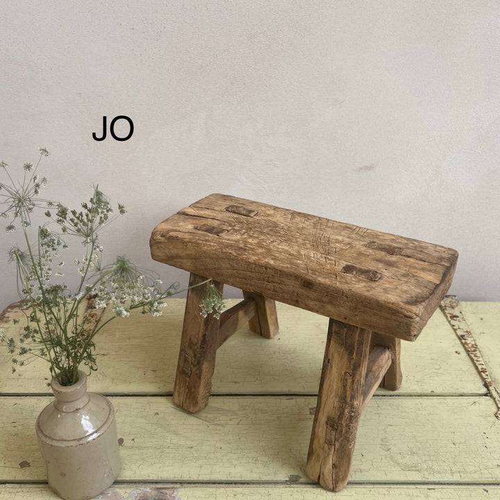 Antique rustic wood footstool (Select from photo)