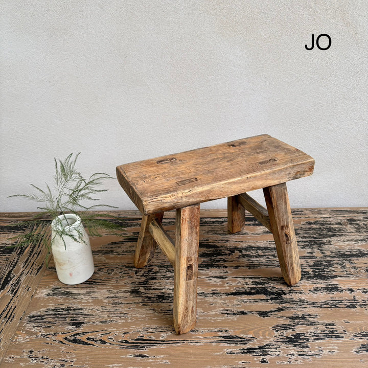 Antique rustic wood footstool (Select from photo)