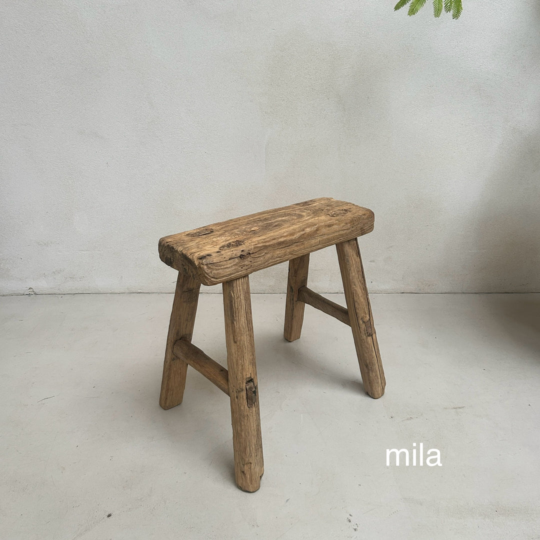 Antique rustic wood footstool (Select from photo)