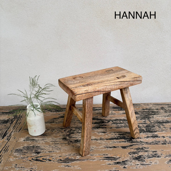 Antique rustic wood footstool (Select from photo)