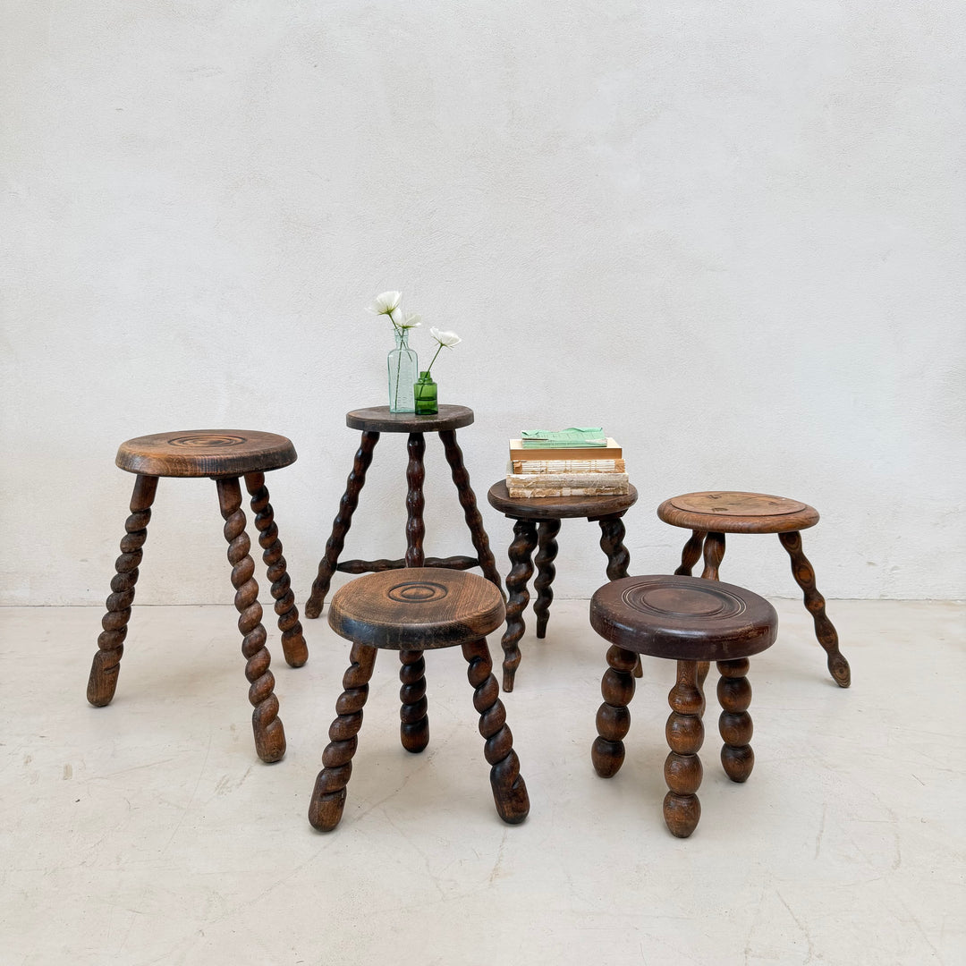 Antique wooden Bobbin Stool