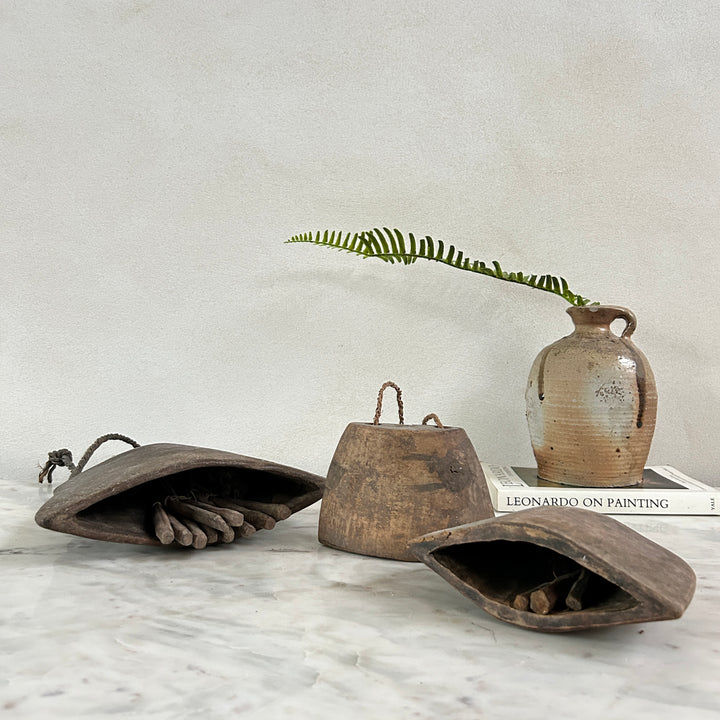Antique wooden cowbells