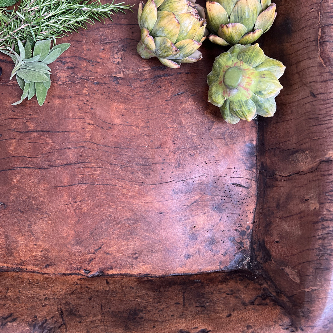 Antique wooden olive press collection bowl