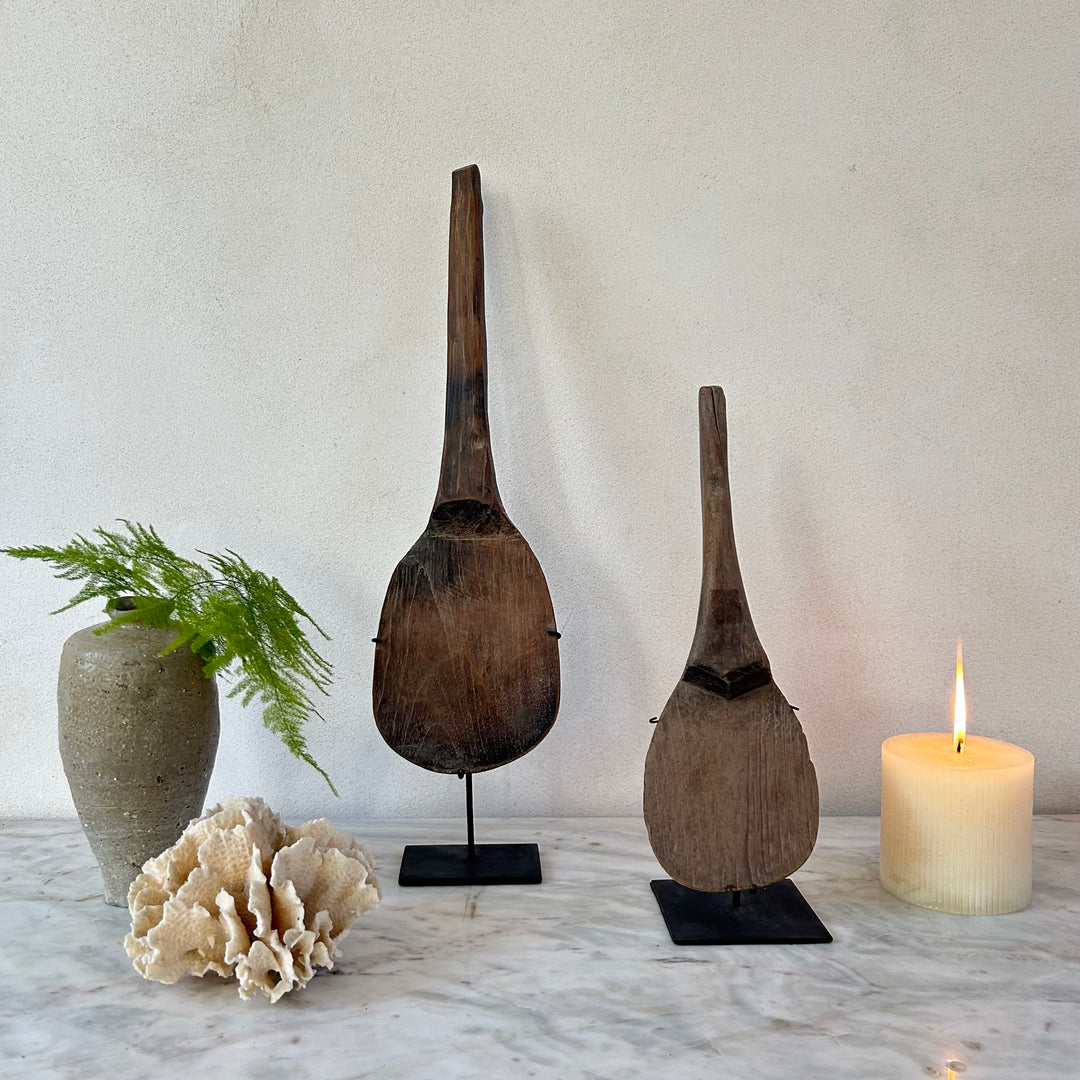 Antique wooden spoon on stand Joko