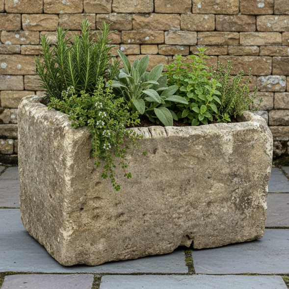 Antique hand carved stone trough | A