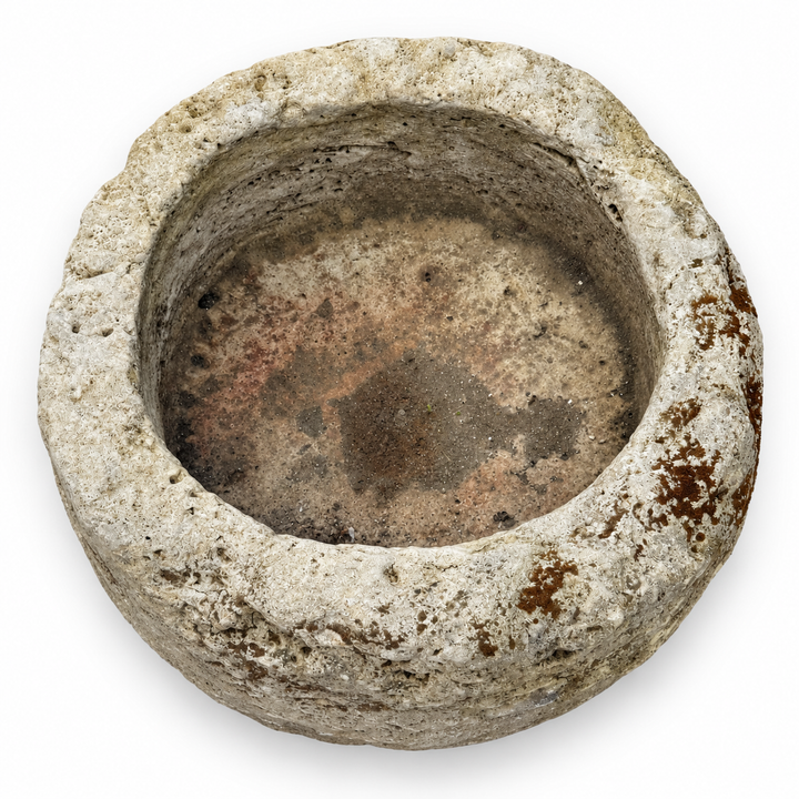 Antique Hand Carved Round Stone Trough | C