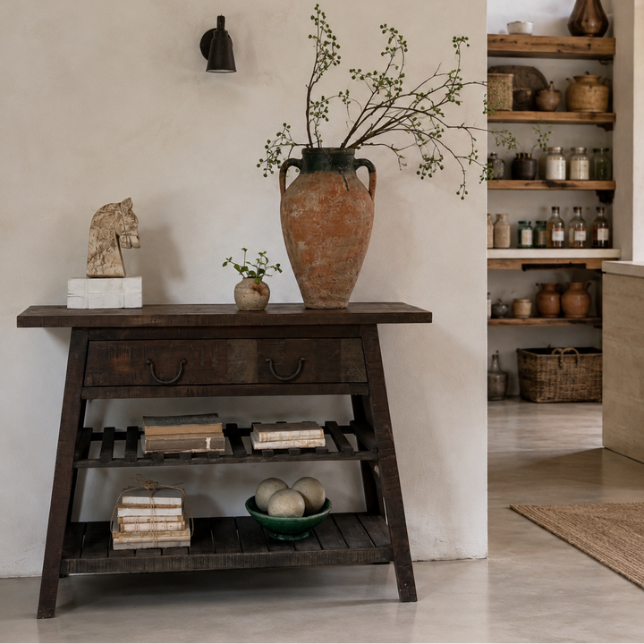 Vintage Dark Wood Hallway Console table | Archie